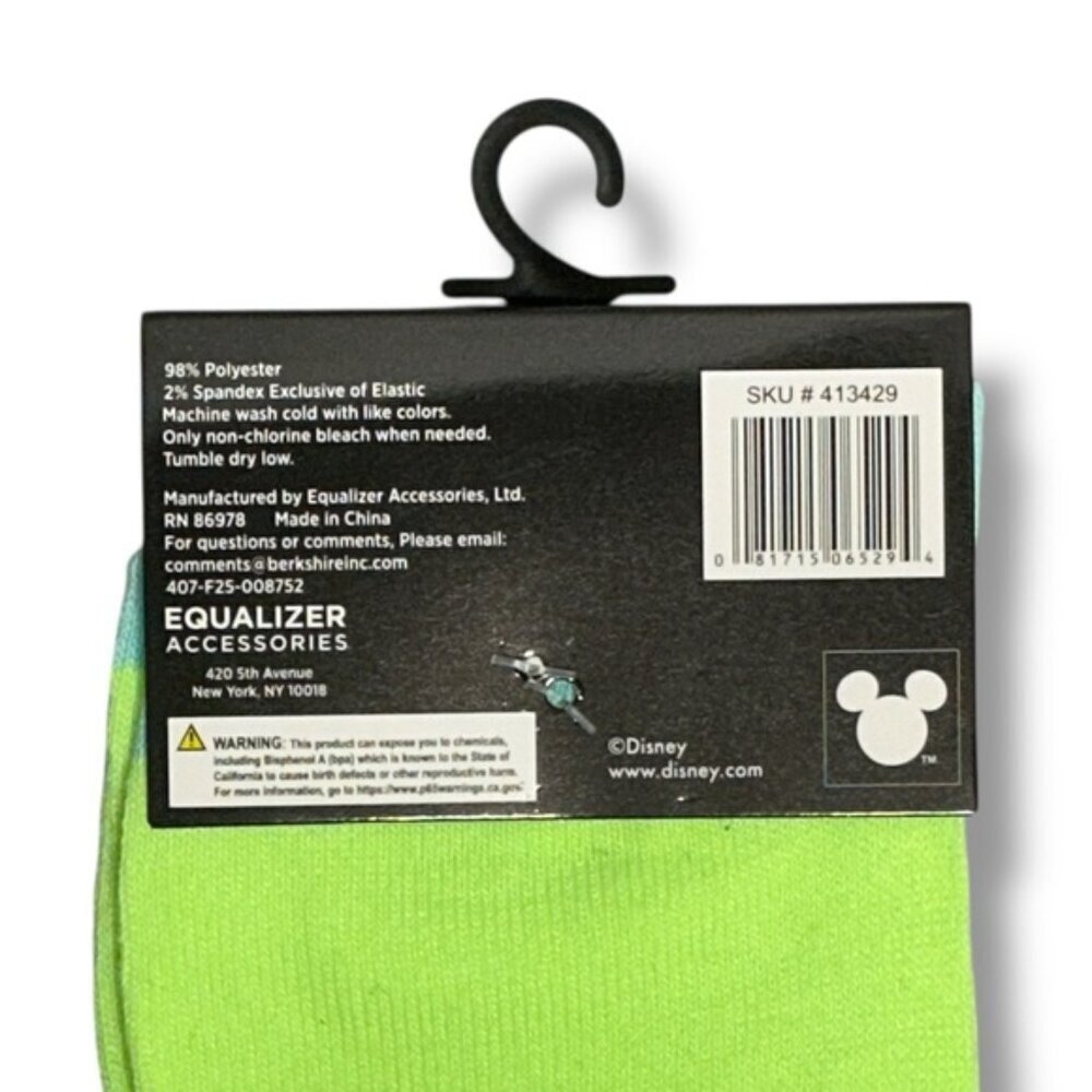 Peter Pan Tinker Bell Crew Socks Disney Green Blue Adult Unisex 9-13 One Size - Picture 6 of 16